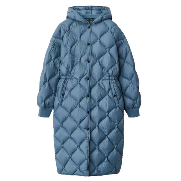 RAG & BONE *NWT* 100% Duck Down Rudy Quilted Long Puffer Coat / Jacket Women’s L - Picture 1 of 16